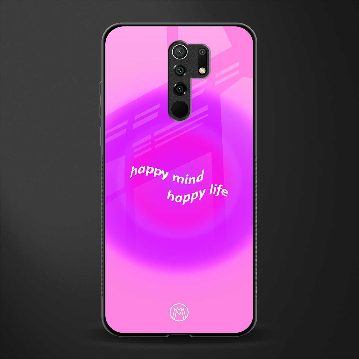 happy mind glass case for redmi 9 prime image