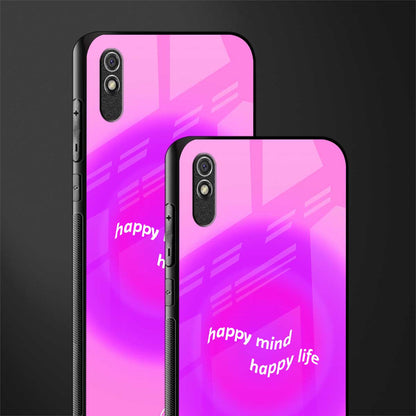 happy mind glass case for redmi 9a image-2