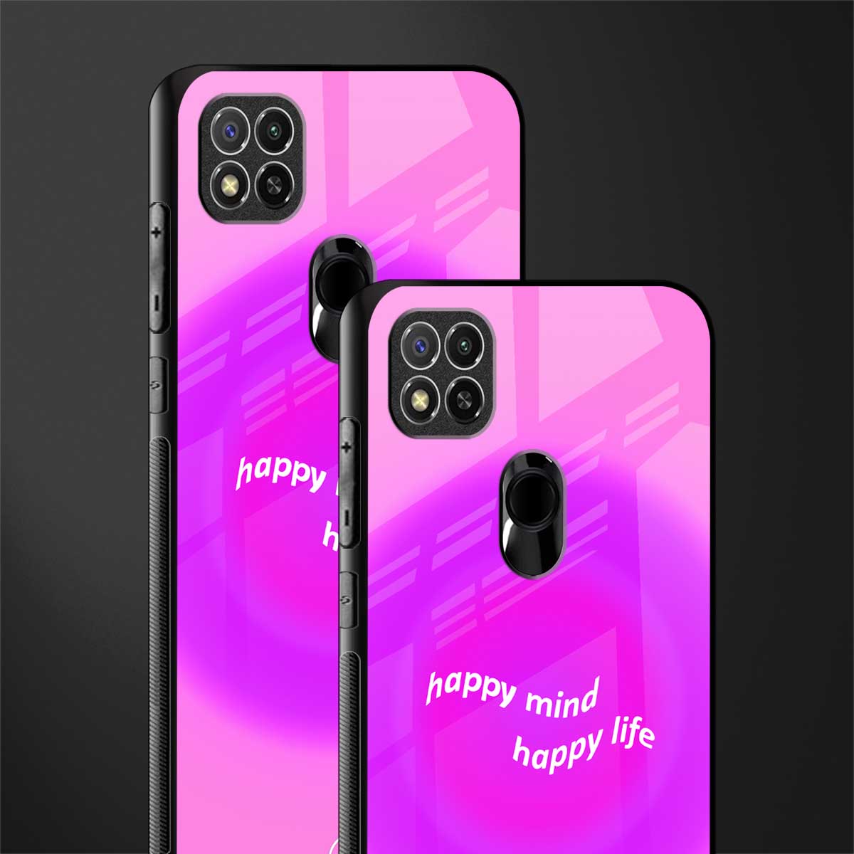 happy mind glass case for redmi 9 image-2