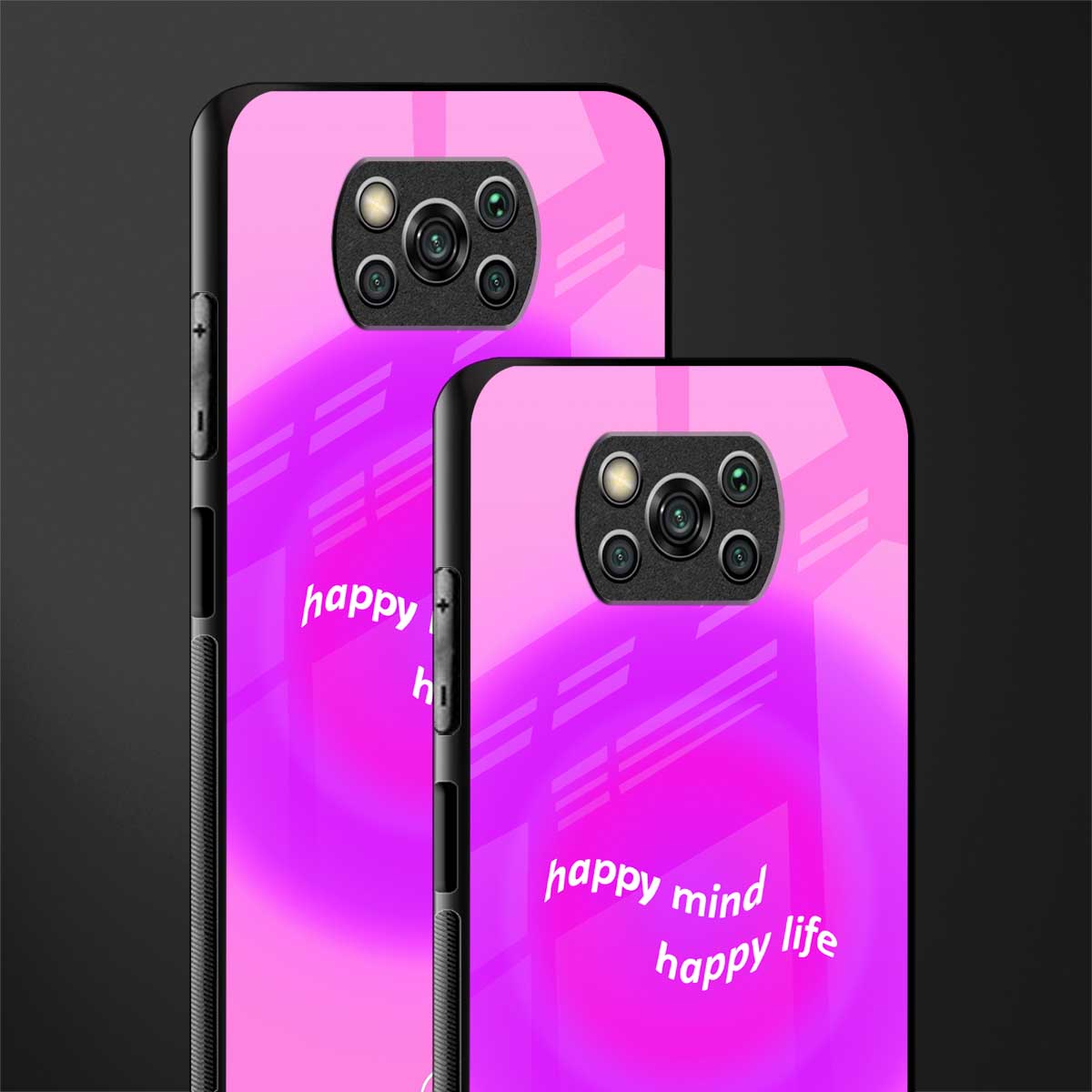 happy mind glass case for poco x3 image-2