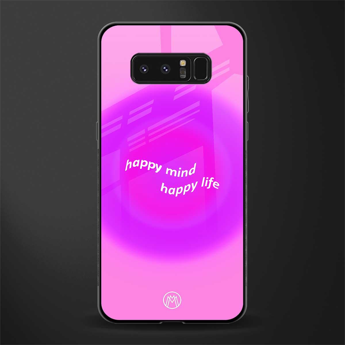 happy mind glass case for samsung galaxy note 8 image