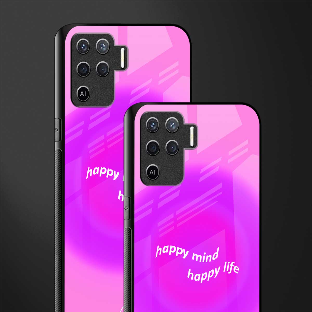 happy mind glass case for oppo f19 pro image-2