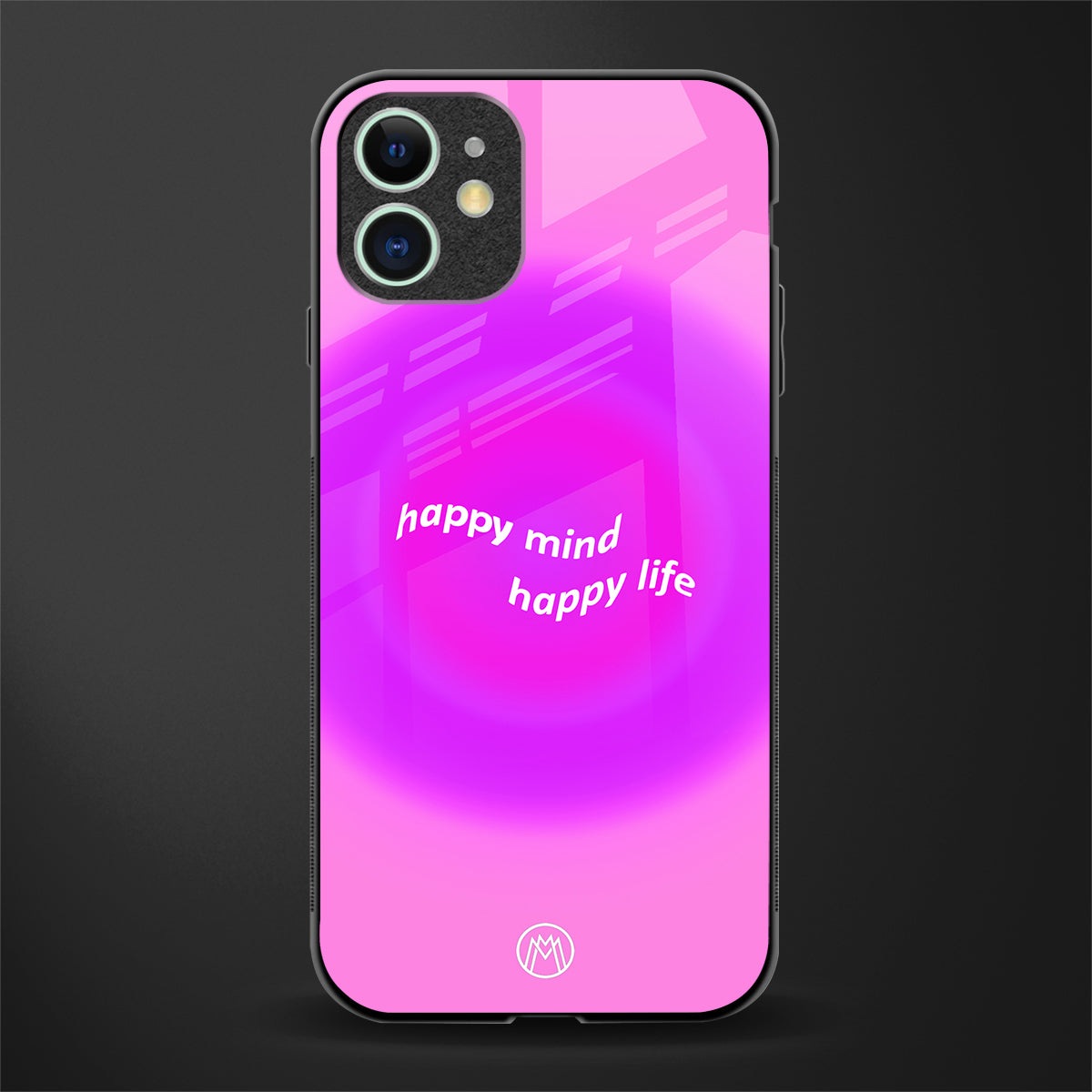 happy mind glass case for iphone 12 image