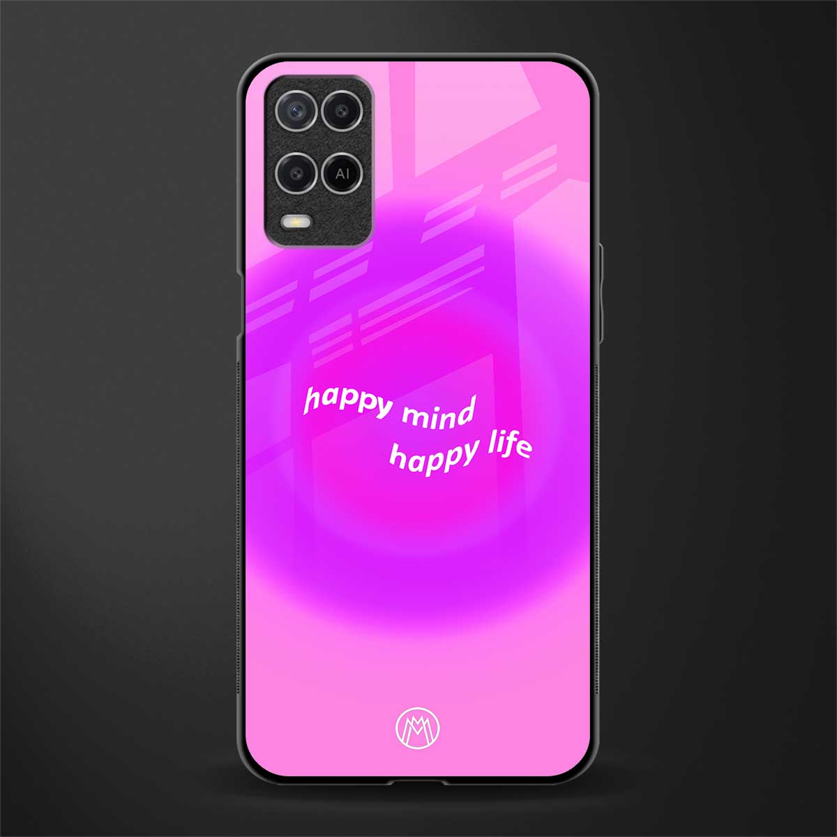 happy mind glass case for oppo a54 image