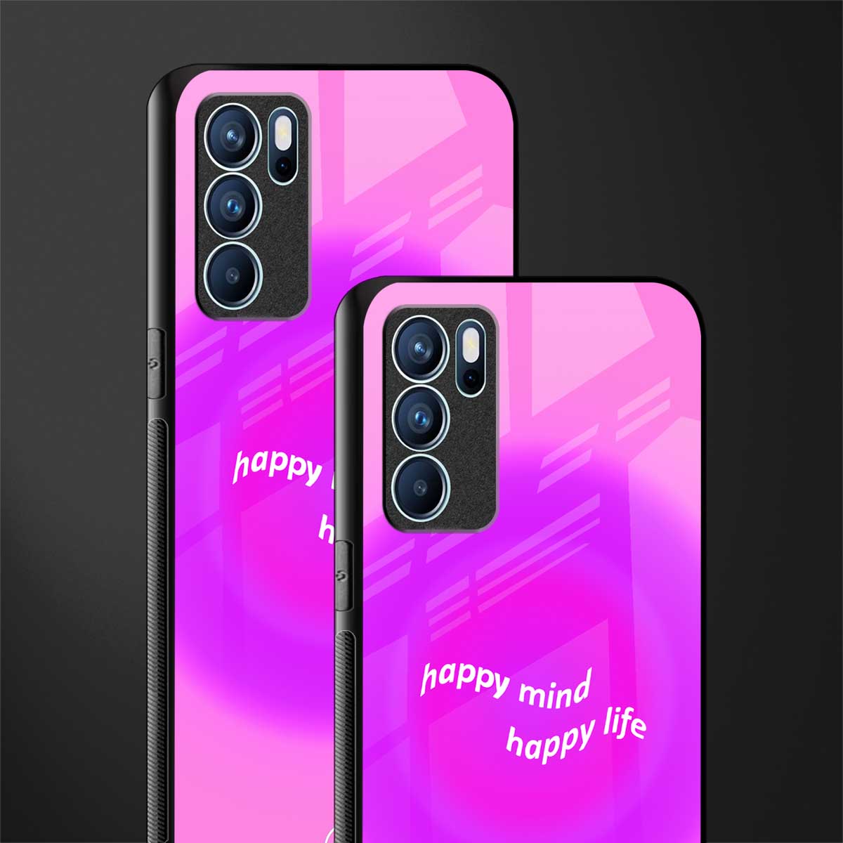 happy mind glass case for oppo reno6 5g image-2