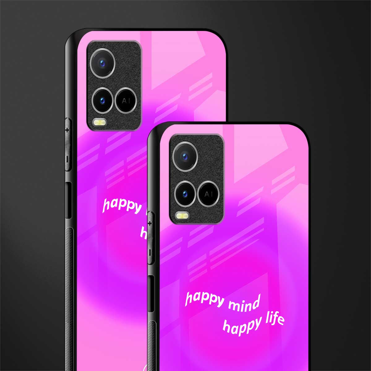 happy mind glass case for vivo y21 image-2