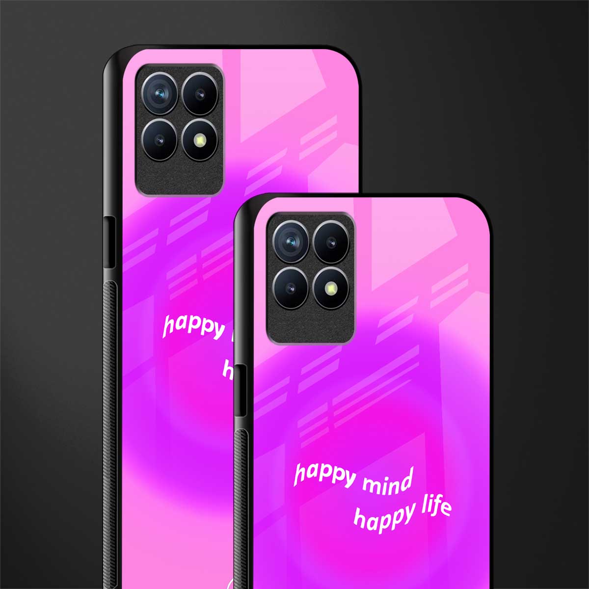 happy mind glass case for realme 8i image-2