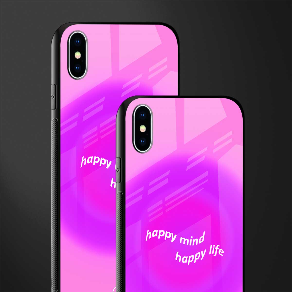happy mind glass case for iphone xs max image-2