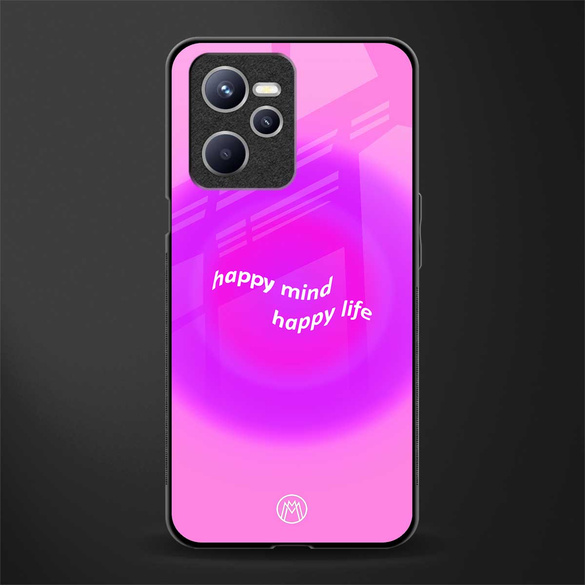 happy mind glass case for realme c35 image