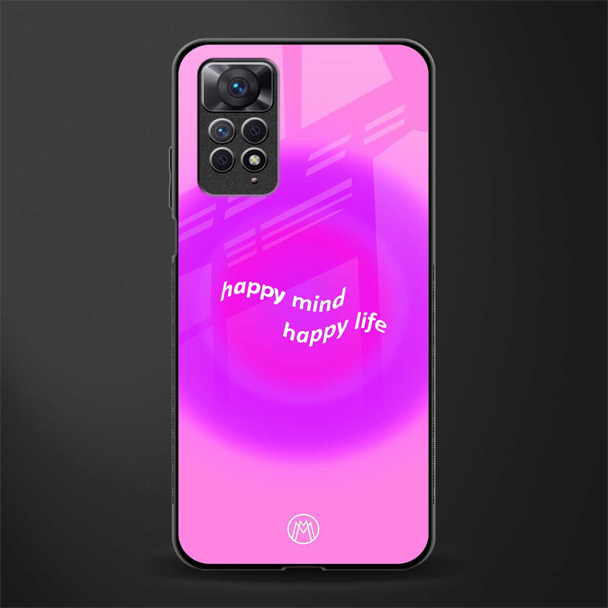 happy mind back phone cover | glass case for redmi note 11 pro plus 4g/5g