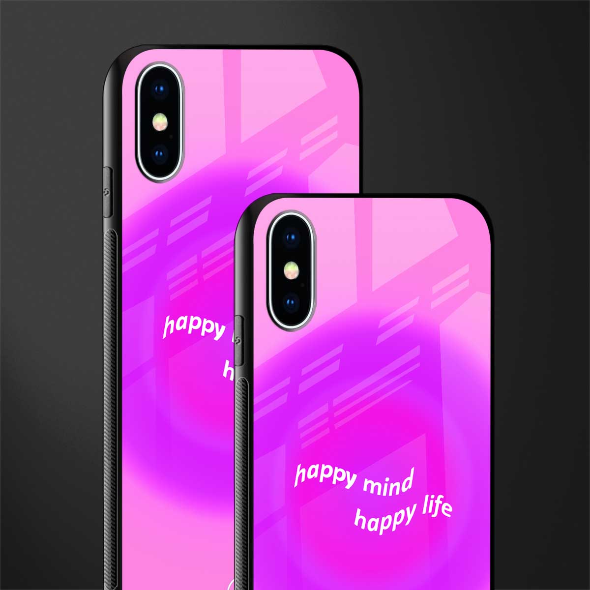 happy mind glass case for iphone xs image-2