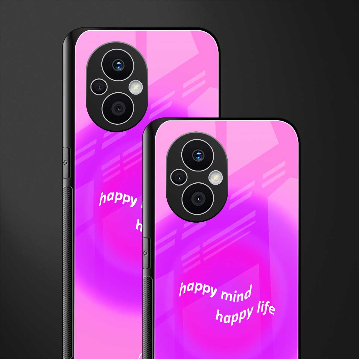 happy mind back phone cover | glass case for oppo f21 pro 5g