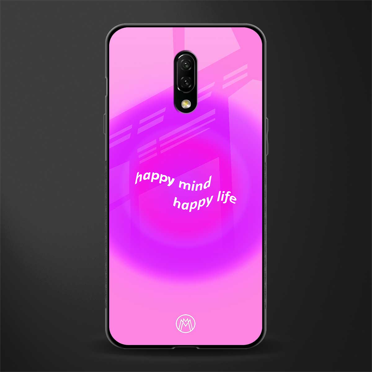happy mind glass case for oneplus 7 image