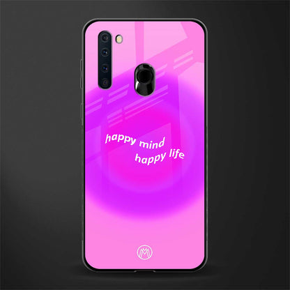 happy mind glass case for samsung a21 image