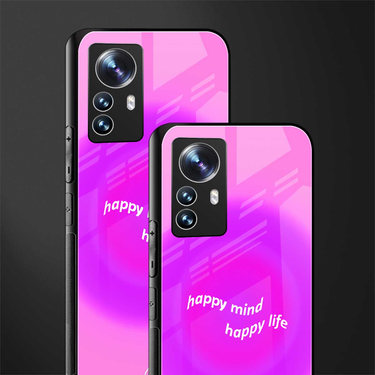 happy mind back phone cover | glass case for xiaomi 12 pro