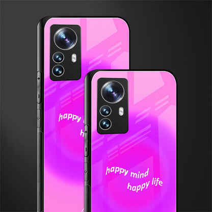 happy mind back phone cover | glass case for xiaomi 12 pro