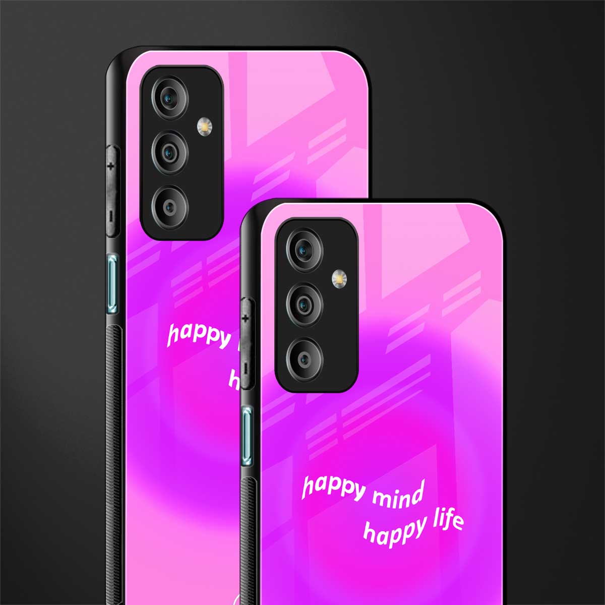 happy mind back phone cover | glass case for samsung galaxy f23 5g