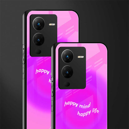 happy mind back phone cover | glass case for vivo v25 pro 5g