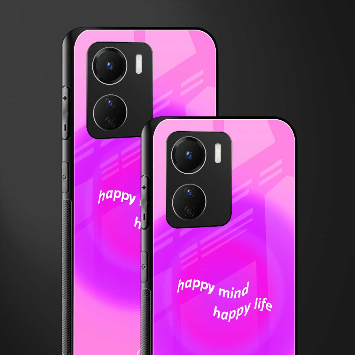 happy mind back phone cover | glass case for vivo y16