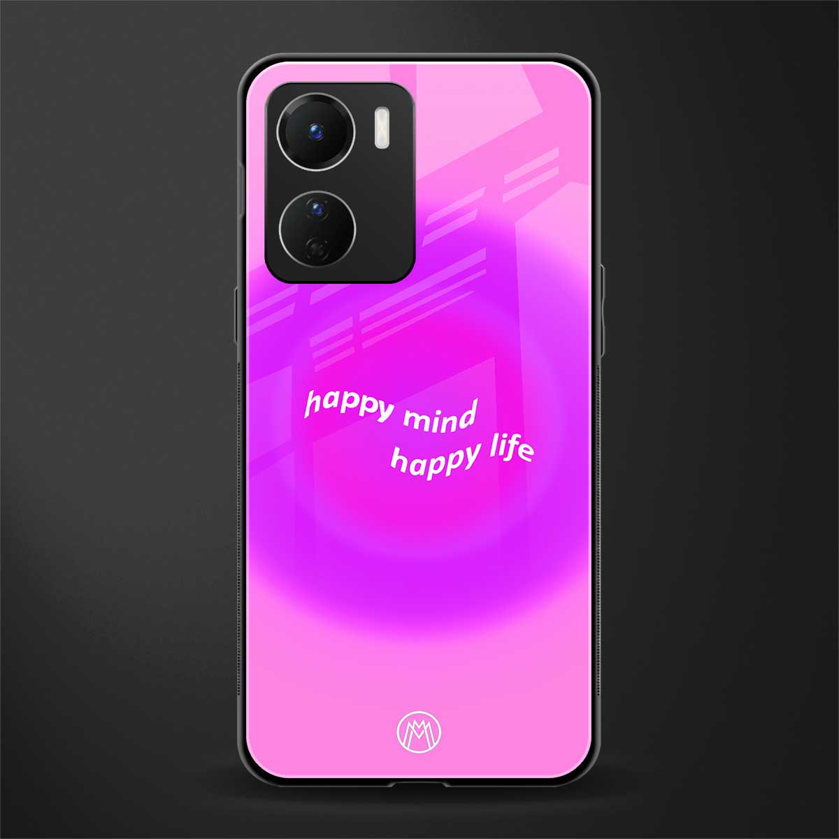 happy mind back phone cover | glass case for vivo y16