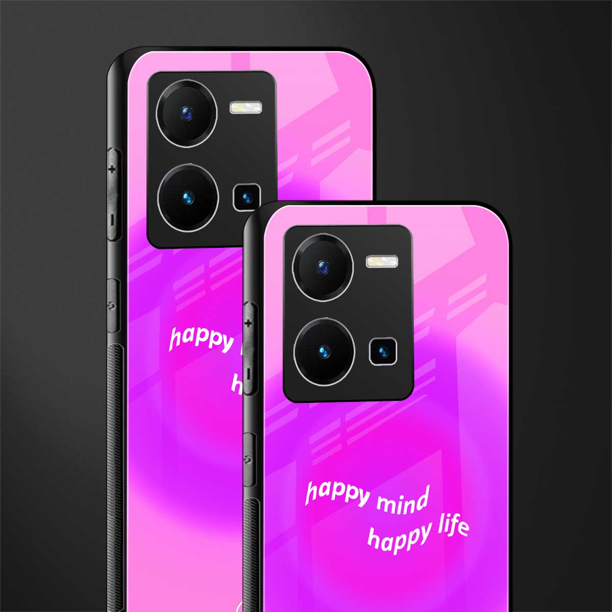 happy mind back phone cover | glass case for vivo y35 4g