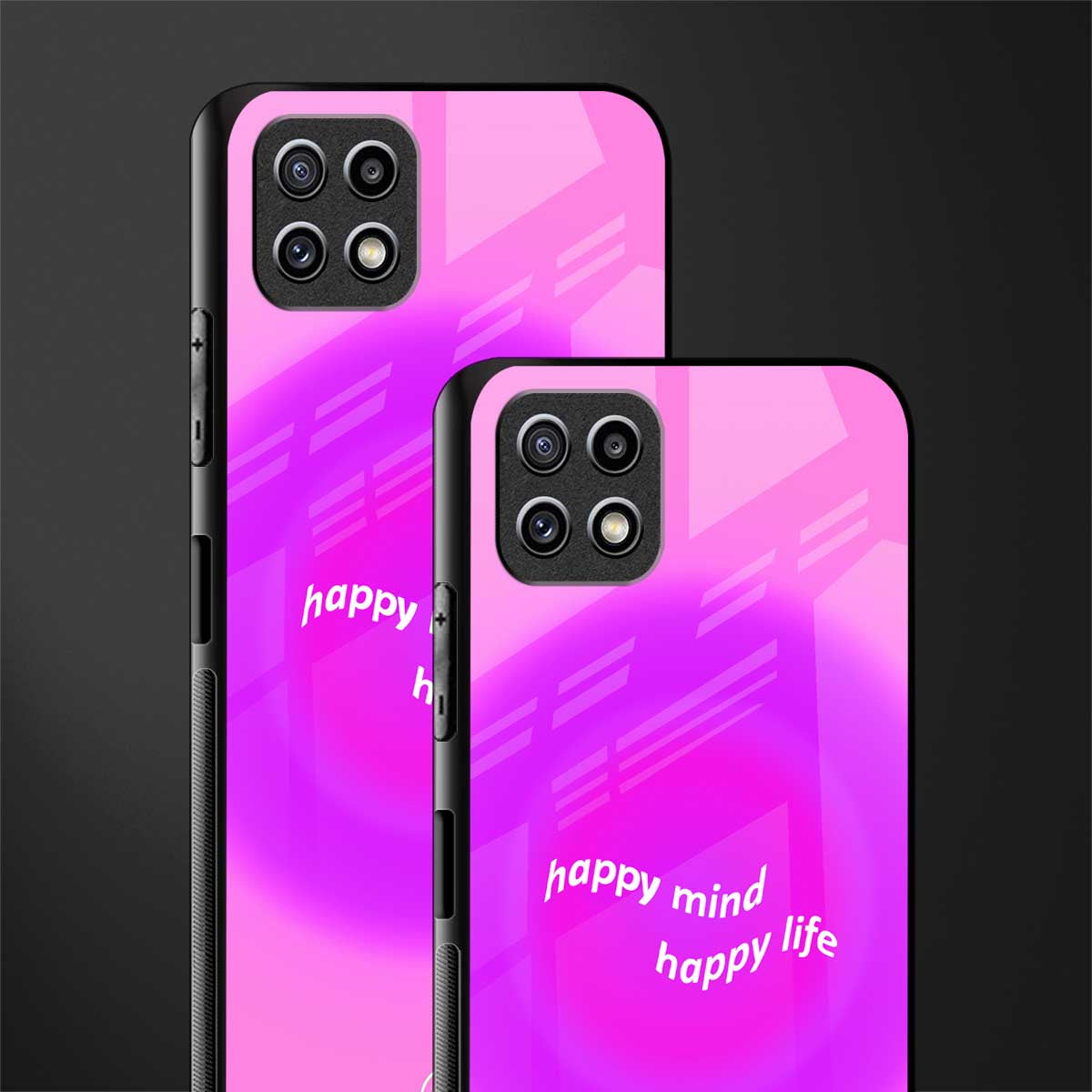 happy mind back phone cover | glass case for samsung galaxy f42