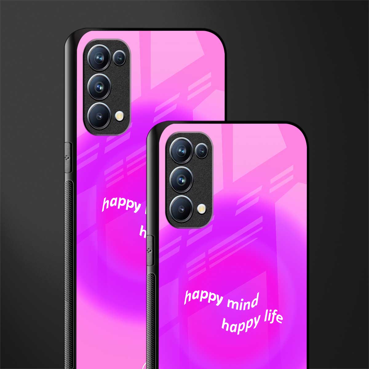 happy mind back phone cover | glass case for oppo reno 5