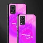 happy mind back phone cover | glass case for vivo v21e 4g