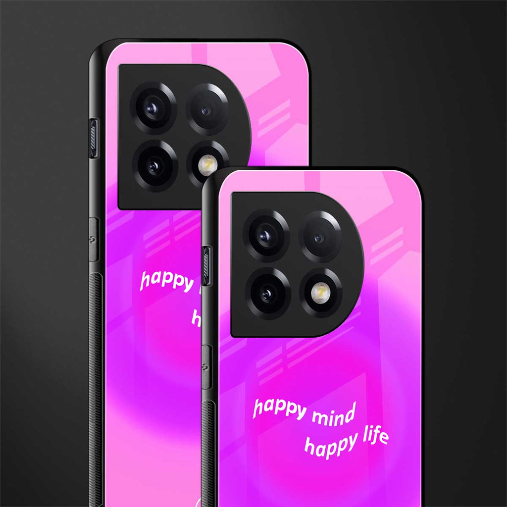 happy mind back phone cover | glass case for oneplus 11