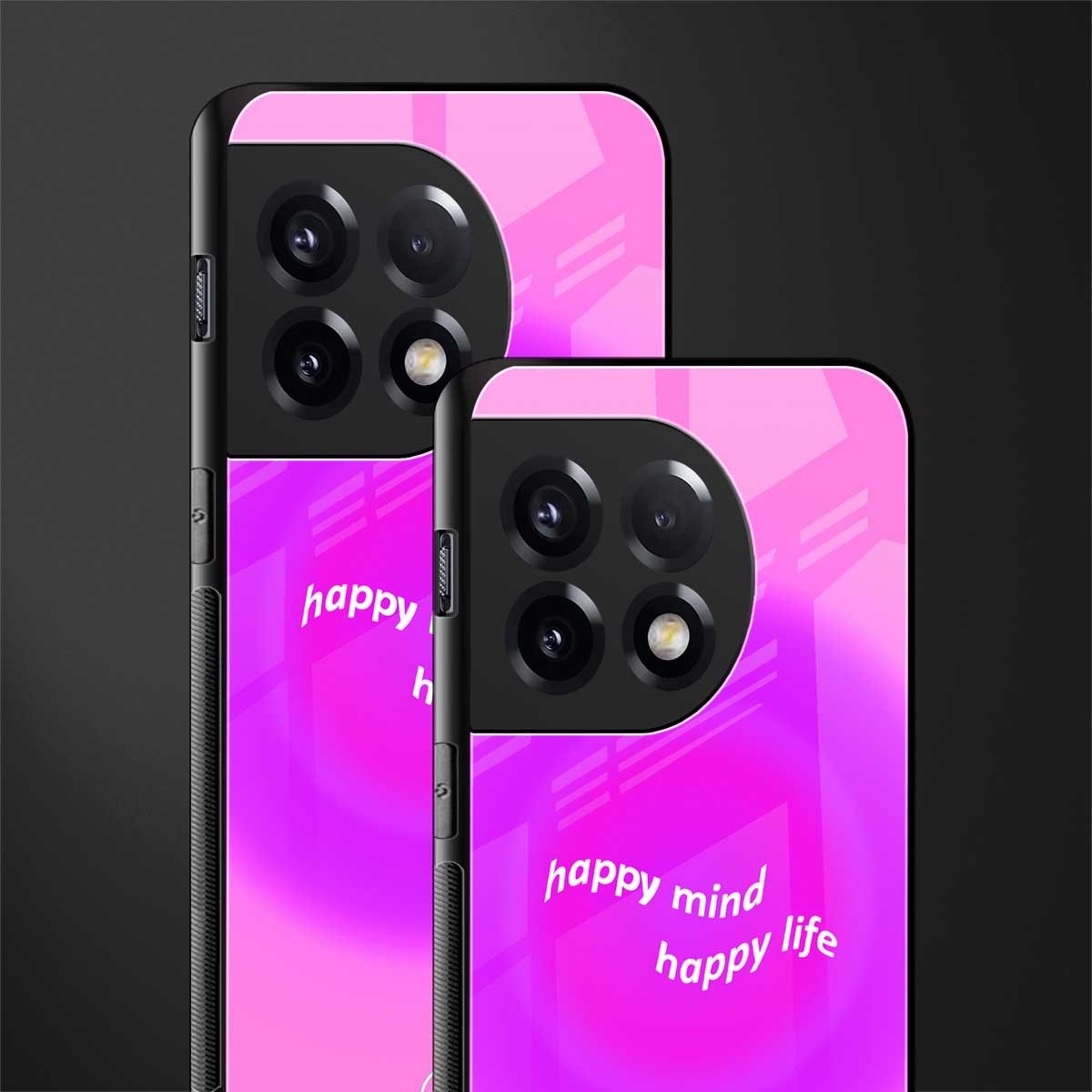 happy mind back phone cover | glass case for oneplus 11r