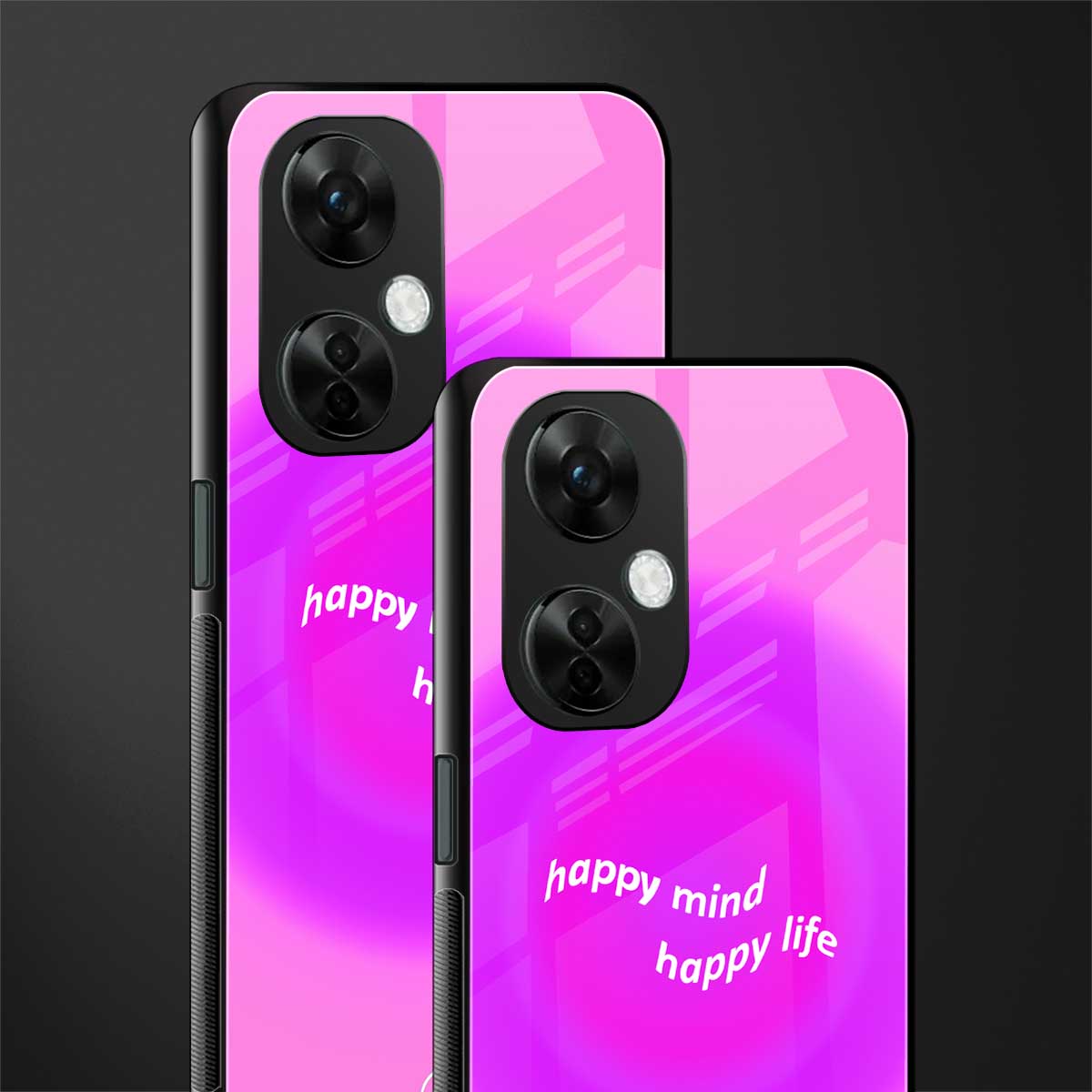 happy mind back phone cover | glass case for oneplus nord ce 3 lite