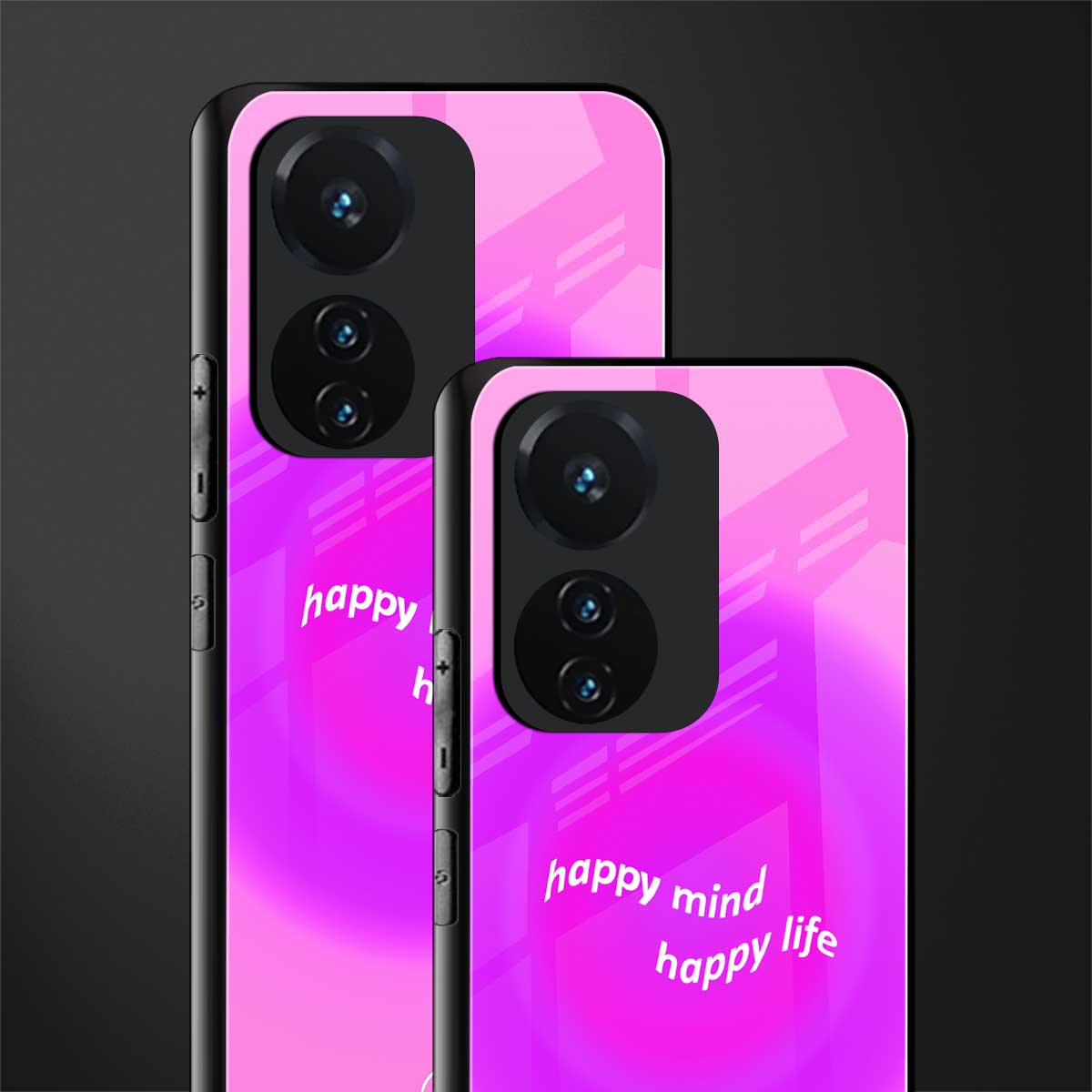 happy mind back phone cover | glass case for vivo t1 44w 4g