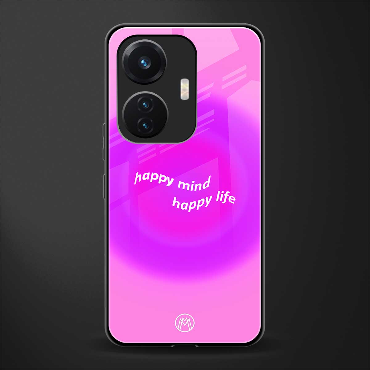 happy mind back phone cover | glass case for vivo t1 44w 4g