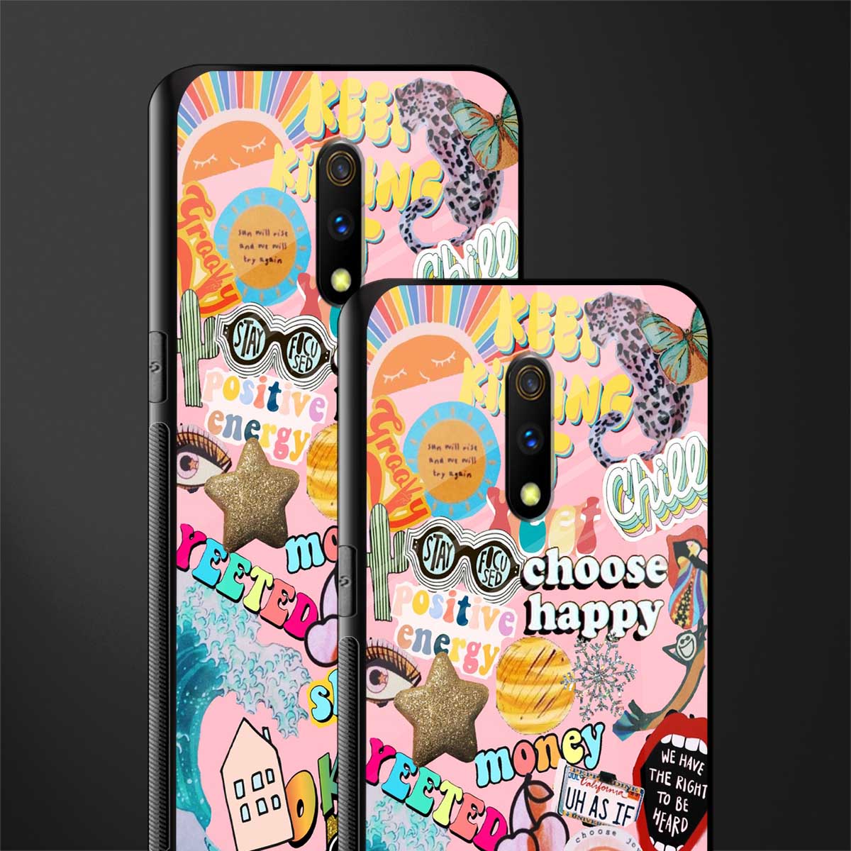 happy summer collage glass case for oppo k3 image-2