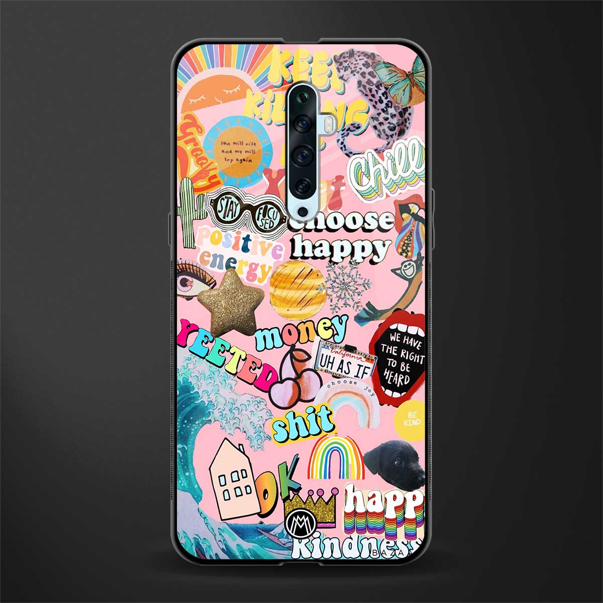 happy summer collage glass case for oppo reno 2f image