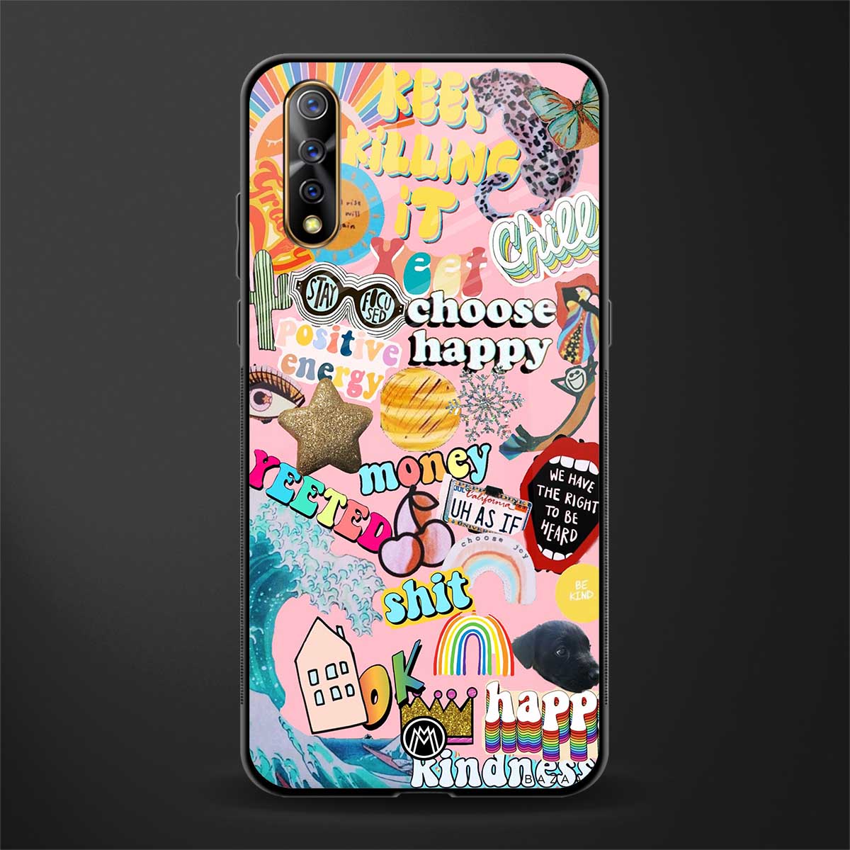 happy summer collage glass case for vivo s1 image