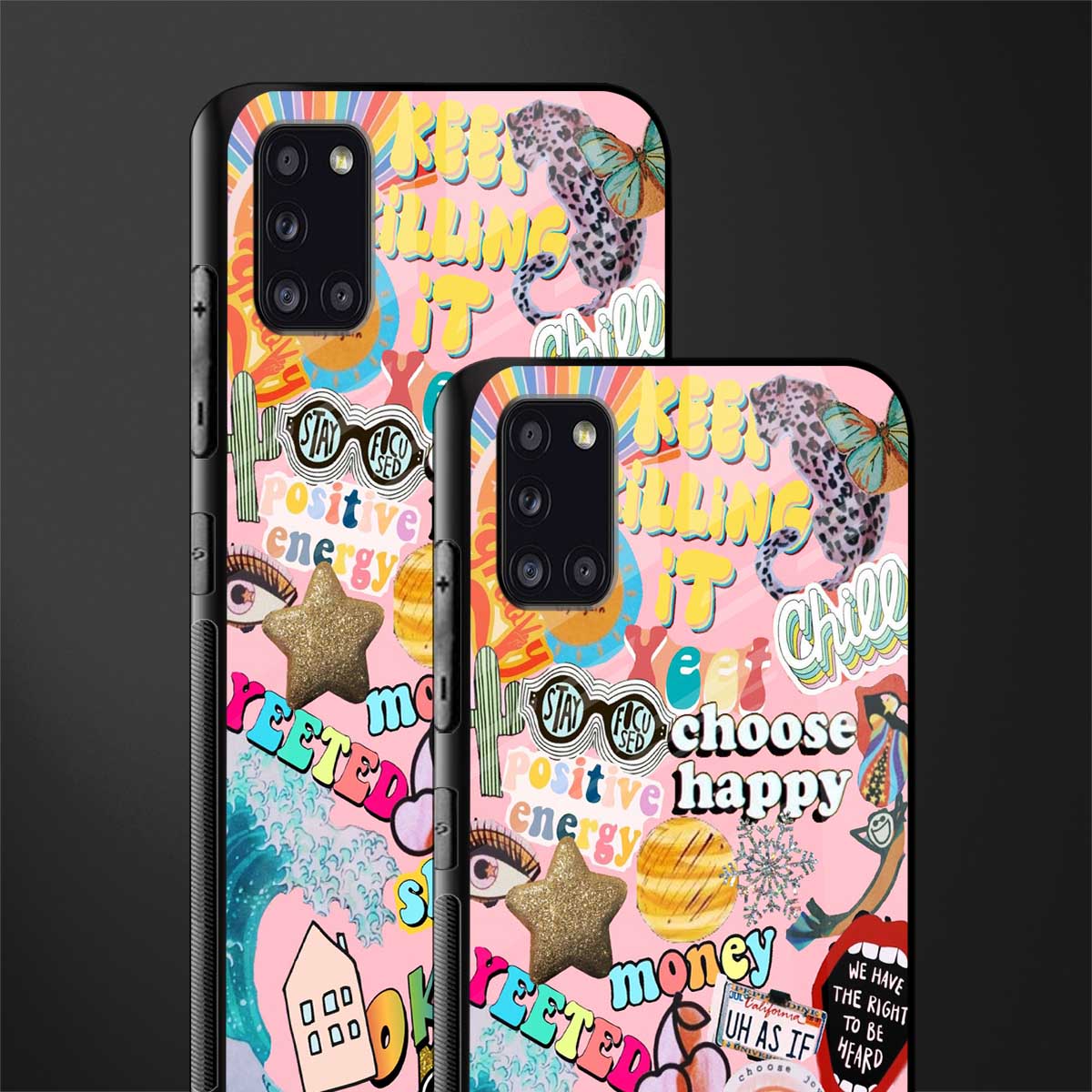 happy summer collage glass case for samsung galaxy a31 image-2