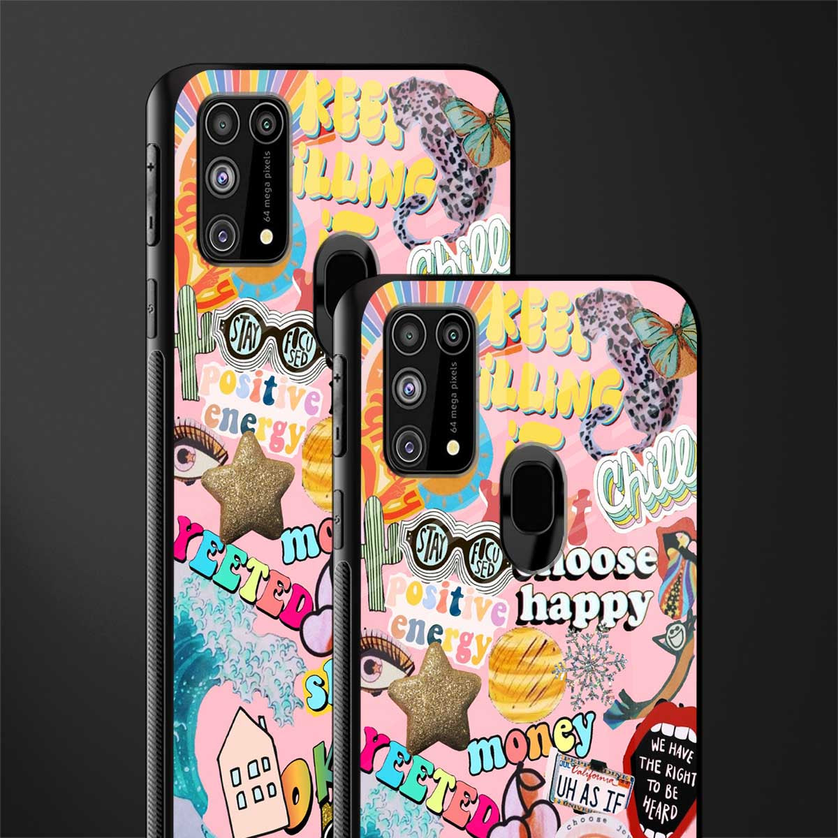 happy summer collage glass case for samsung galaxy m31 image-2