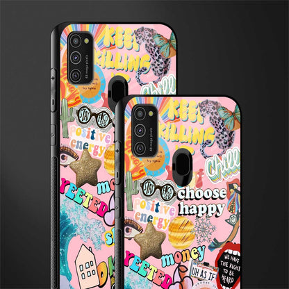 happy summer collage glass case for samsung galaxy m21 image-2