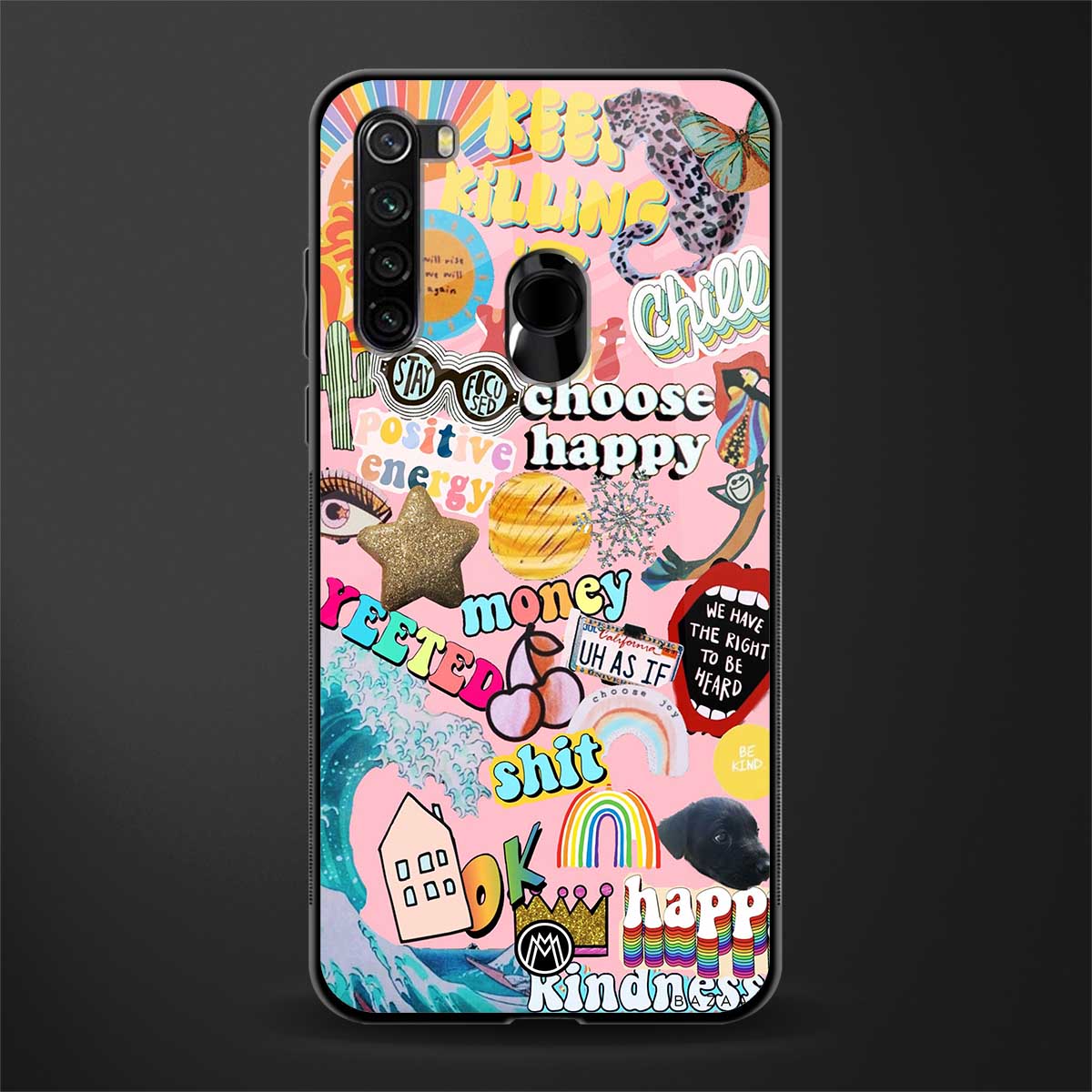 happy summer collage glass case for redmi note 8 image