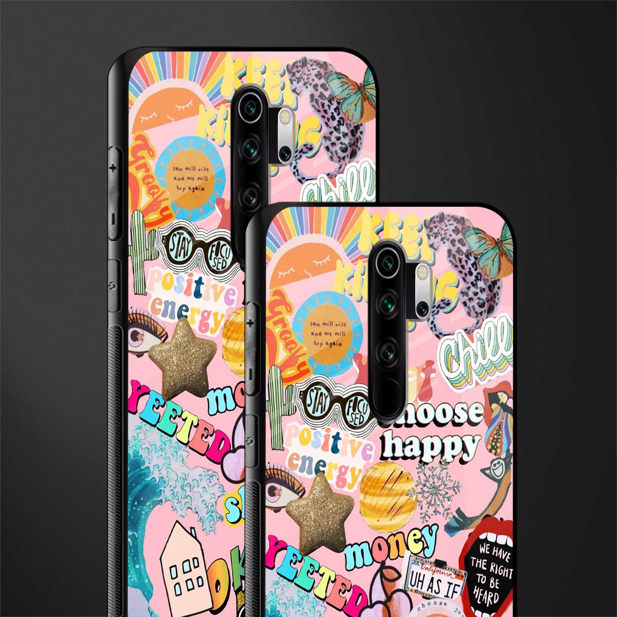 happy summer collage glass case for redmi note 8 pro image-2