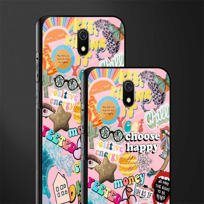happy summer collage glass case for redmi 8a image-2