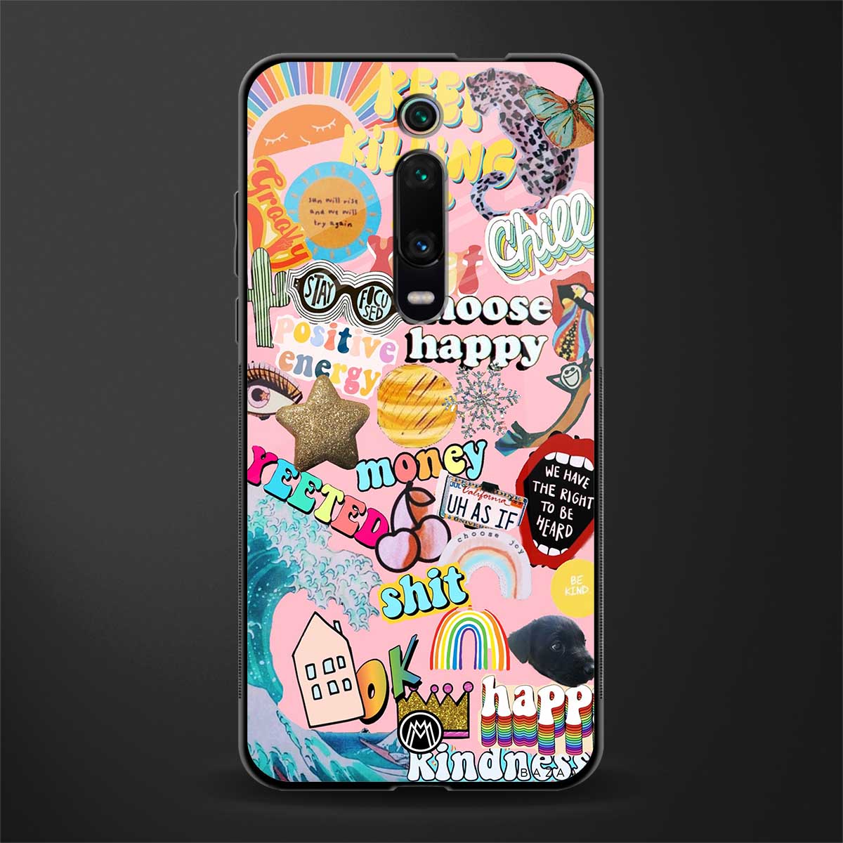 happy summer collage glass case for redmi k20 image