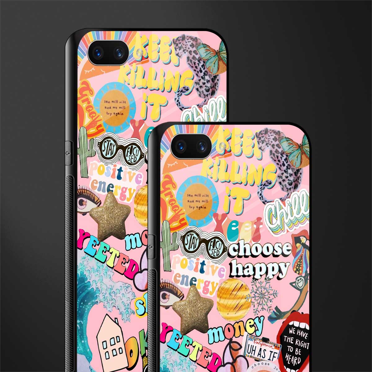 happy summer collage glass case for oppo a3s image-2