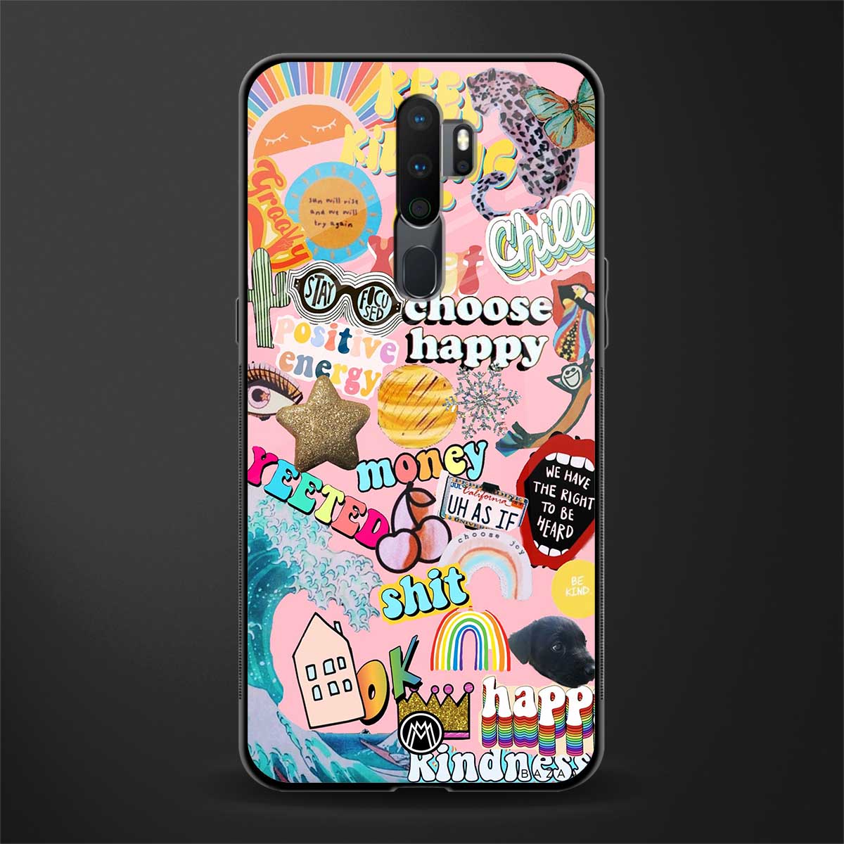 happy summer collage glass case for oppo a5 2020 image
