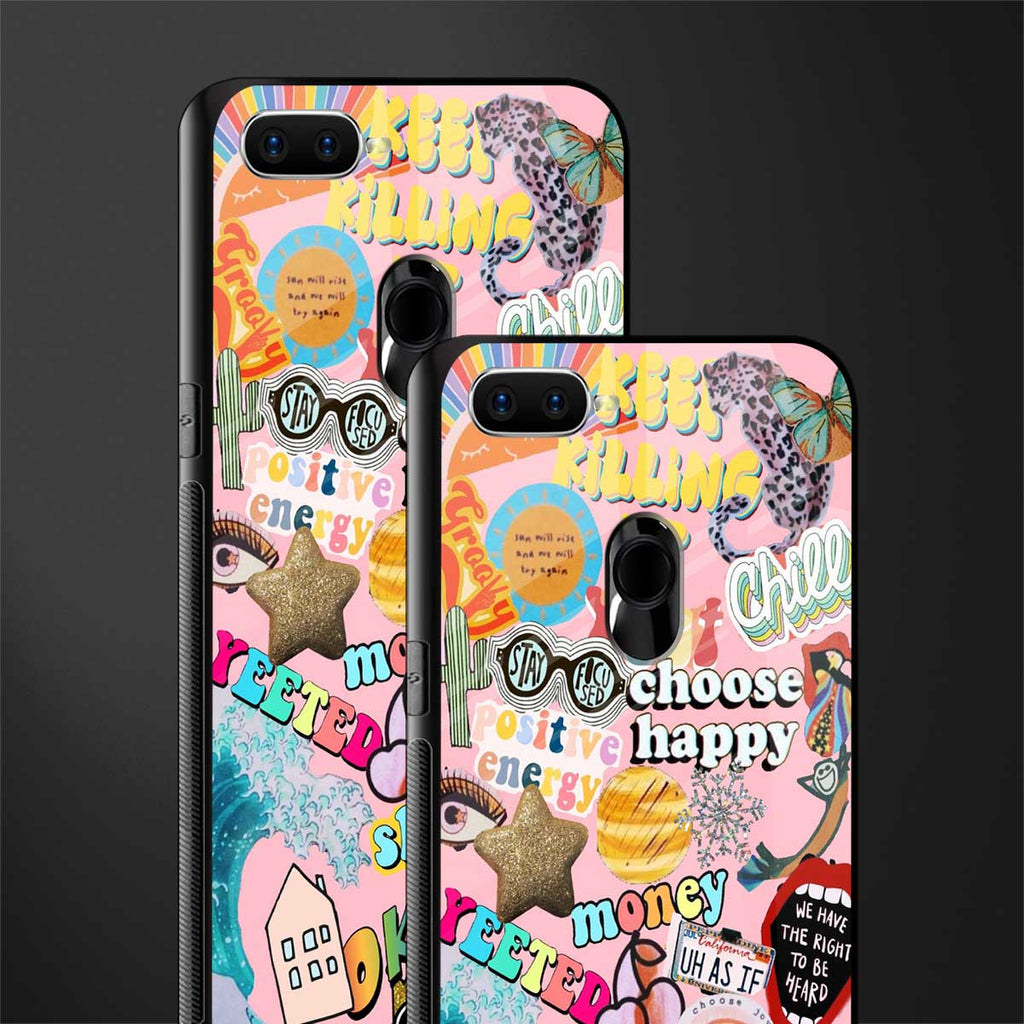 happy summer collage glass case for oppo a7 image-2