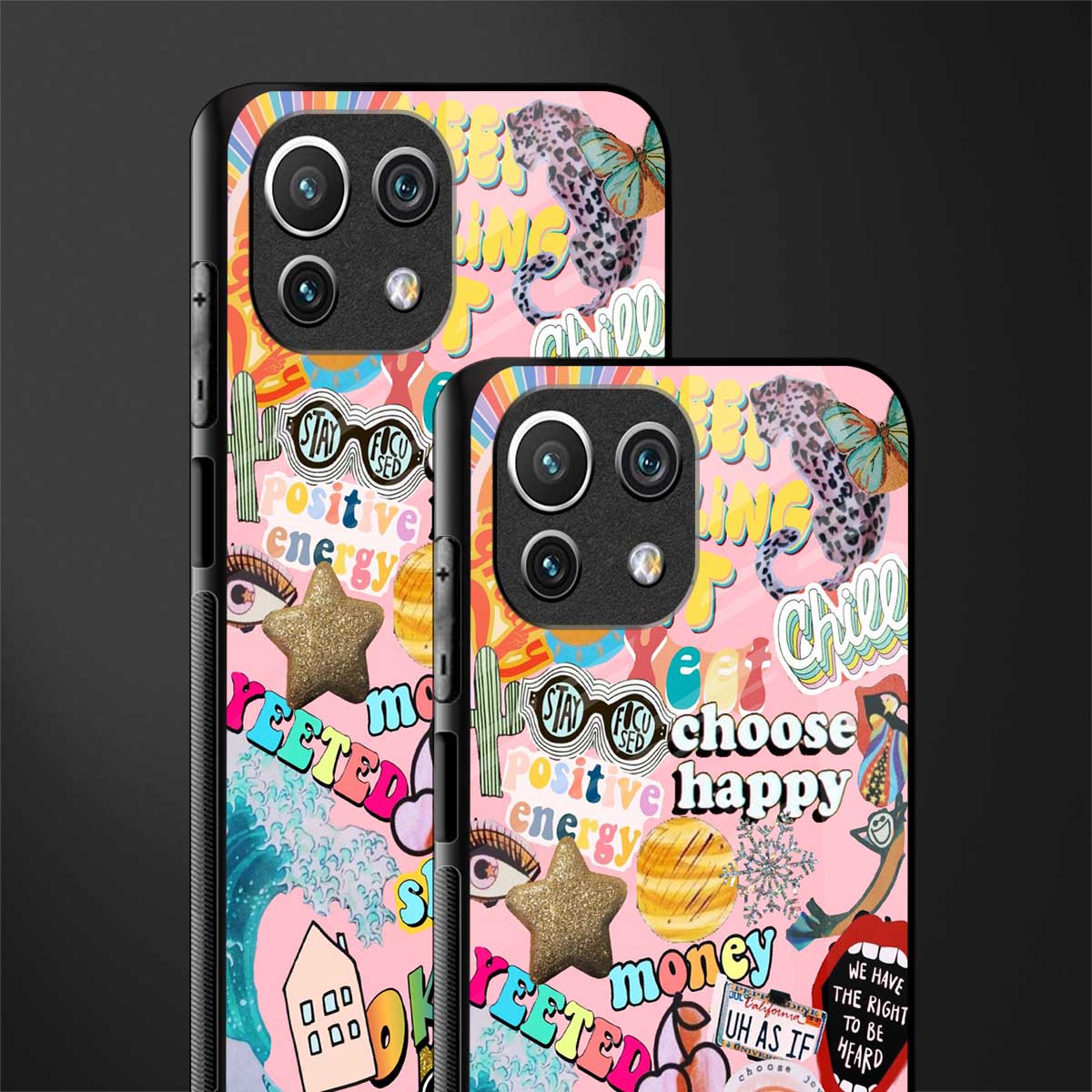 happy summer collage glass case for mi 11 lite image-2
