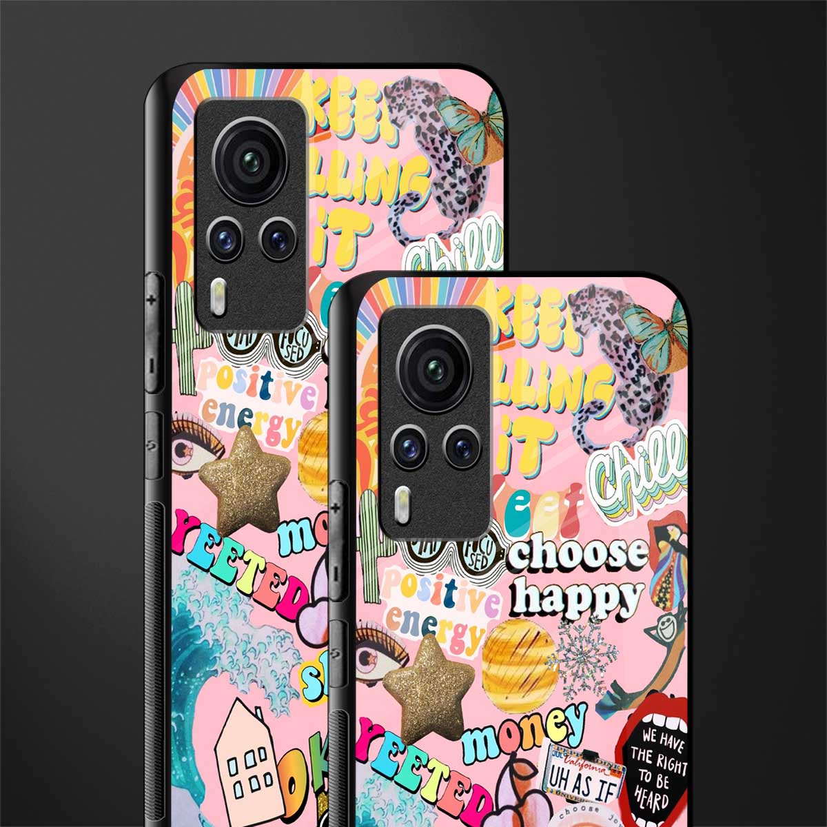 happy summer collage glass case for vivo x60 pro image-2