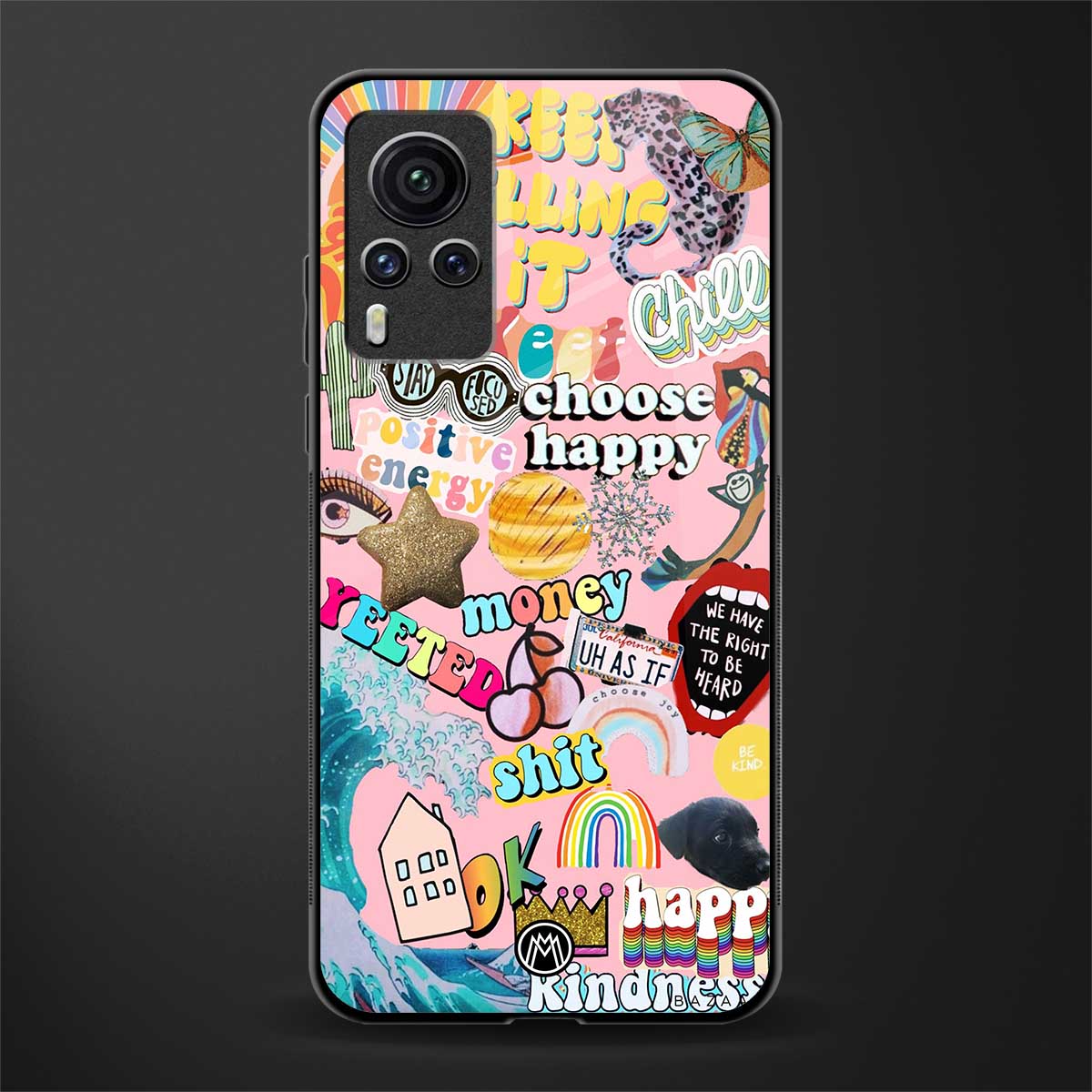 happy summer collage glass case for vivo x60 pro image