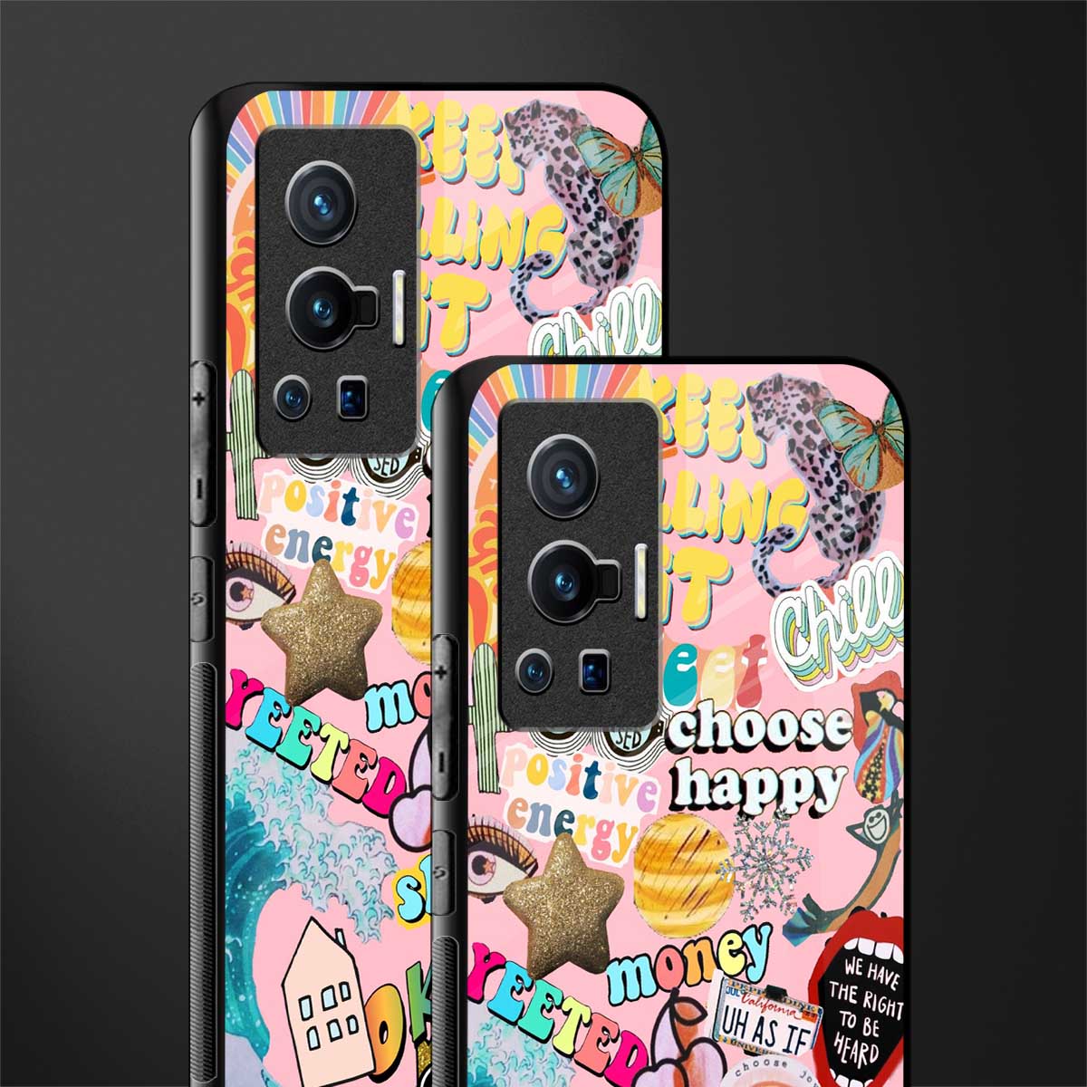 happy summer collage glass case for vivo x70 pro image-2